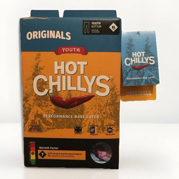 NEW Hot Chillys Youth XL Original Blue SNOWFLAKE Bottoms Performance Base Layer - Picture 3 of 6